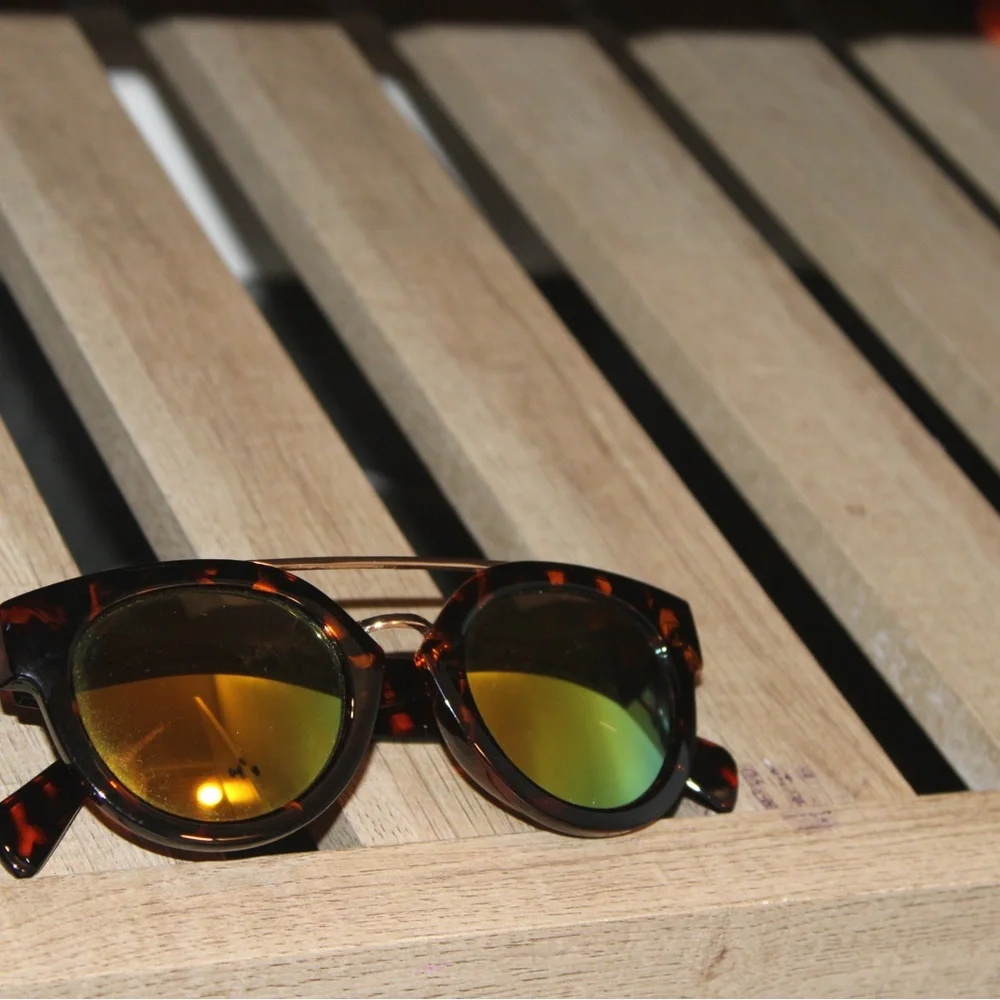 Tortoise Shell Sunglasses with Gold Lenses